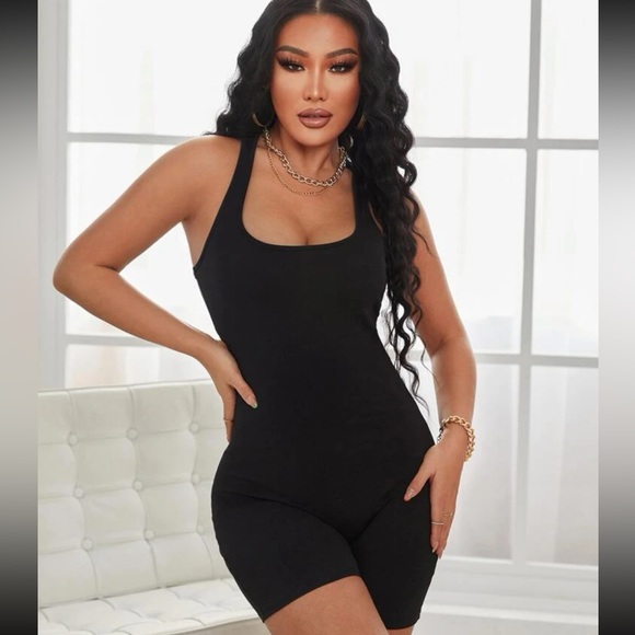 SHEIN Pants - Solid Unitard Halter Romper